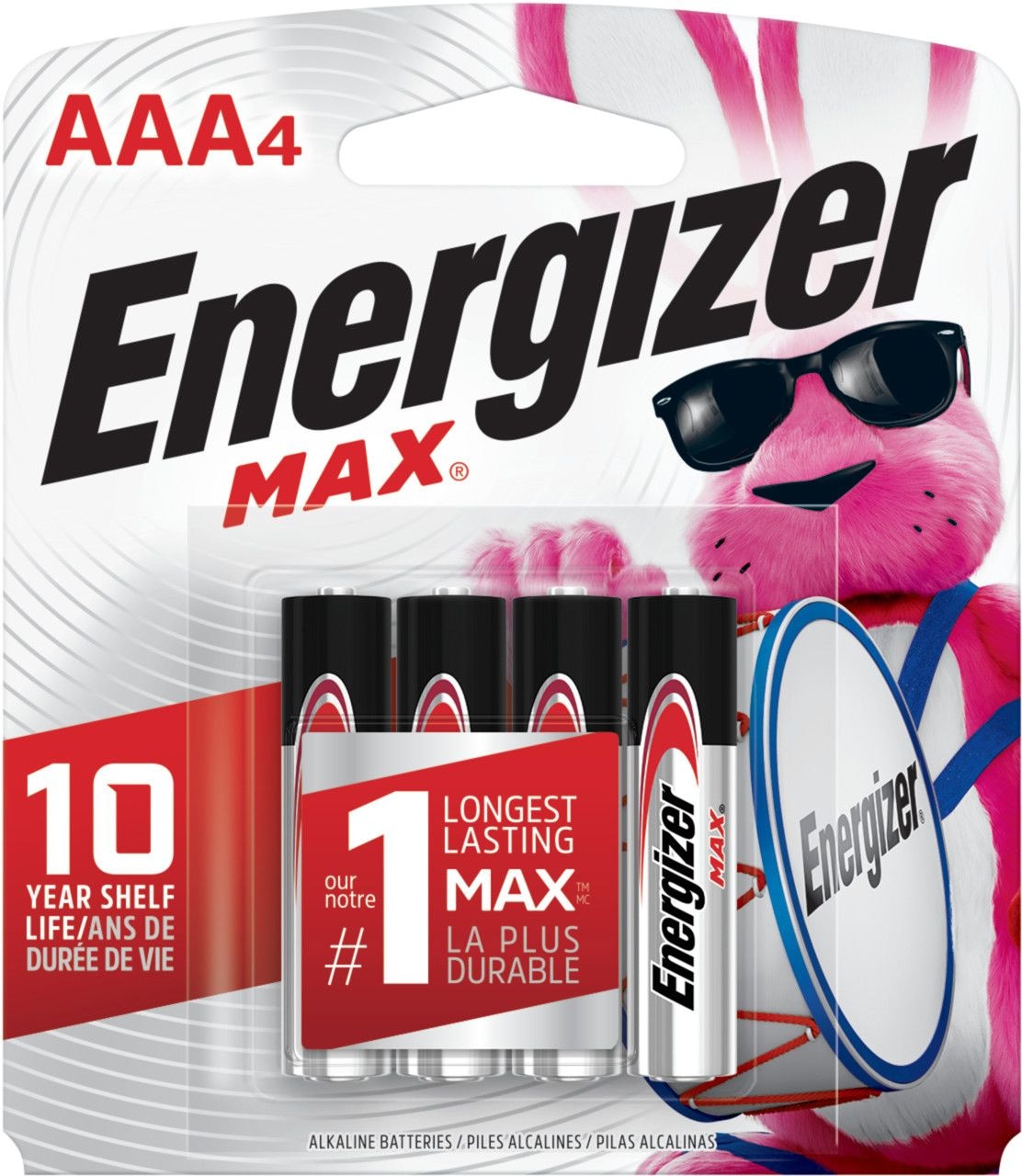 Max 4-pk AAA Alkaline Batteries, Long Lasting, All Purpose