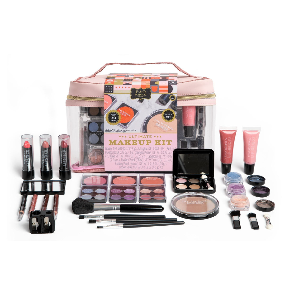 Girls Ultimate Makeup Artist Set, 30 Piece, Pastel Pink