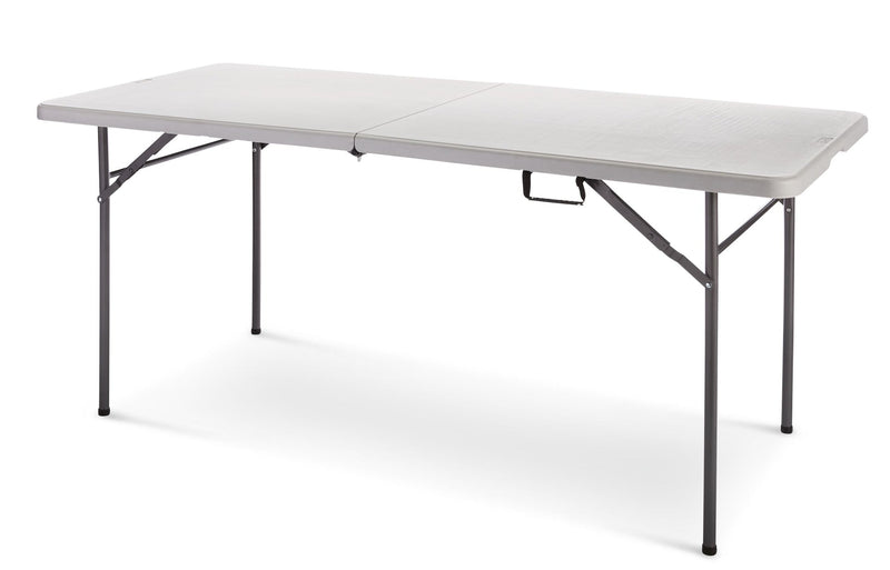 6-ft Portable Plastic & Metal Folding Table with Handle, Grey K7939