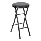 Black Foldable Stool with Vinyl Padding