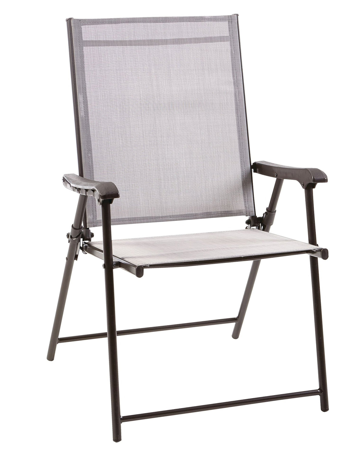 Bluebay Sling Folding Outdoor Patio Accent Chair, Grey, 25x24x37-in