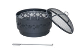 Brome Round Outdoor Wood Firepit, 24-in