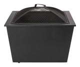 Lyall Square Outdoor Wood Firepit, 20-in, Black