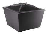 Lyall Square Outdoor Wood Firepit, 20-in, Black