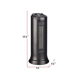 Oscillating Tower Ceramic Space Heater withThermostat, 1500W, Black