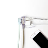 Globe 9-ft 16/2 Fabric Extension Cord, Right Angle Plug, 3 Outlets, Gold