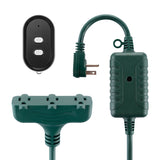 50-ft 14/3 Outdoor Power Cord with Wireless Remote & 3 Grounded Outlets, Green