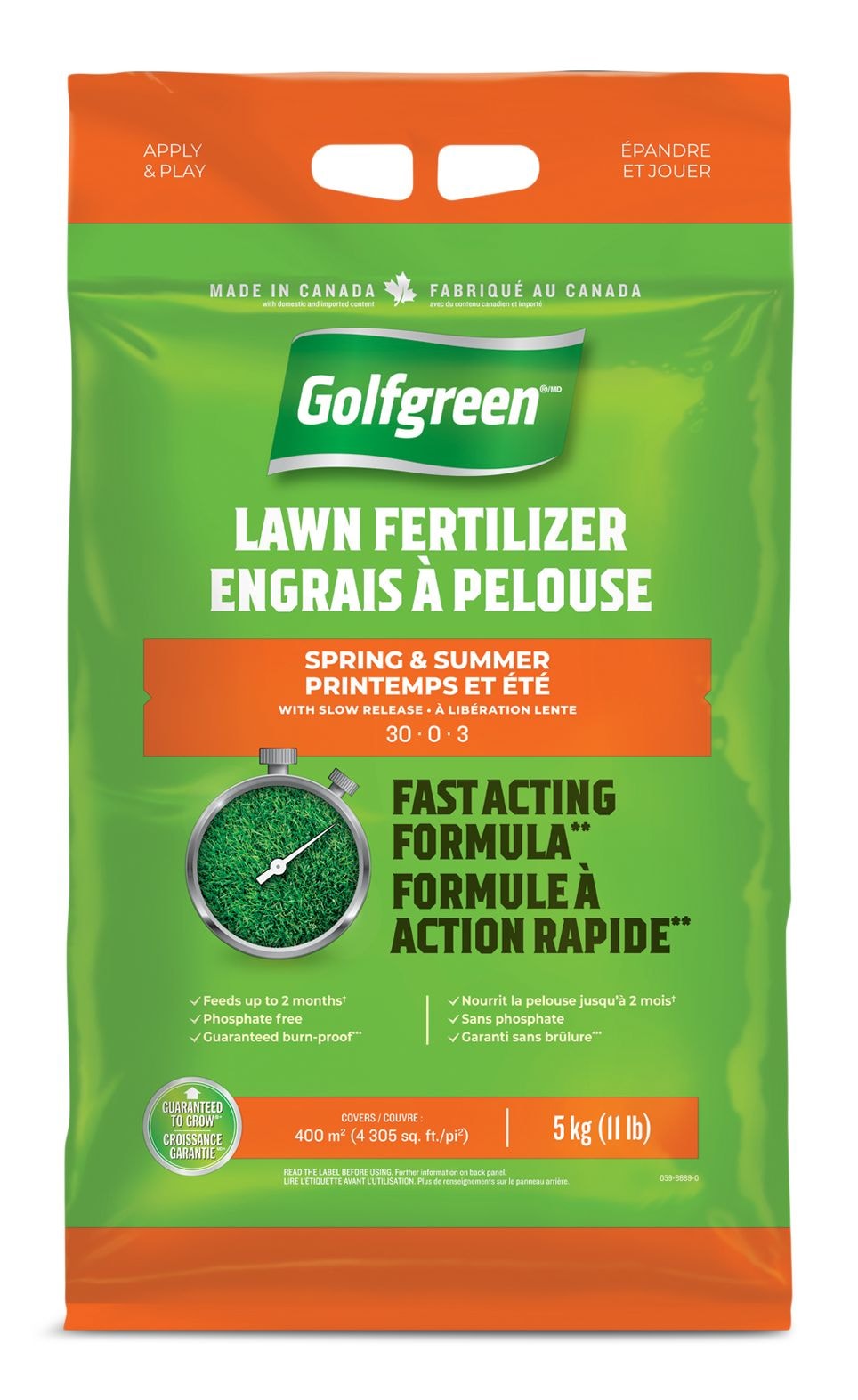 Lawn Fertilizer, 30-0-3, 5-kg