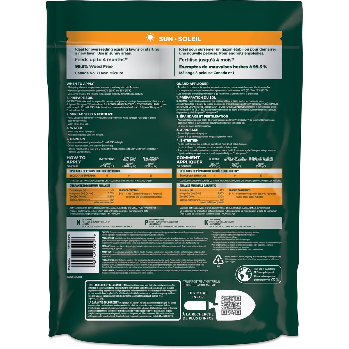 Nitrogrow+ Premium Nitrogen Enriched Sun Grass Seed with Fertilizer, 14-0-0, 1.2kg