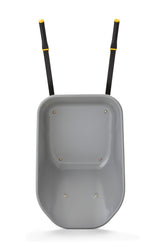 Heavy-Duty Easy Pivot/Dump Steel Tub Wheelbarrow, Steel Tray, 6-cu-ft