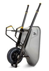 Heavy-Duty Easy Pivot/Dump Steel Tub Wheelbarrow, Steel Tray, 6-cu-ft