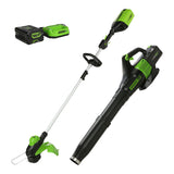 60V 13-in String Trimmer & 540CFM/140MPH Blower Combo Kit with 4.0Ah Battery & Charger