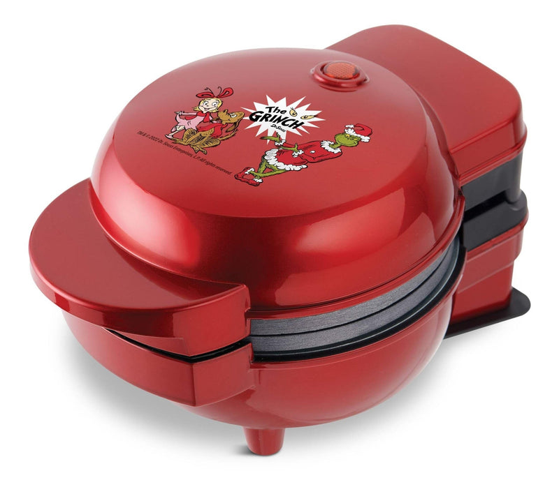 Non-Stick Mini Waffle Maker and Griddle, 6 Interchangeable Plates, Non-Stick, Red. Y438
