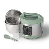 Heritage Digital Programmable Rice & Grain Cooker with 13 Pre-Set Cooking Functions, Includes Steamer, 16-Cups