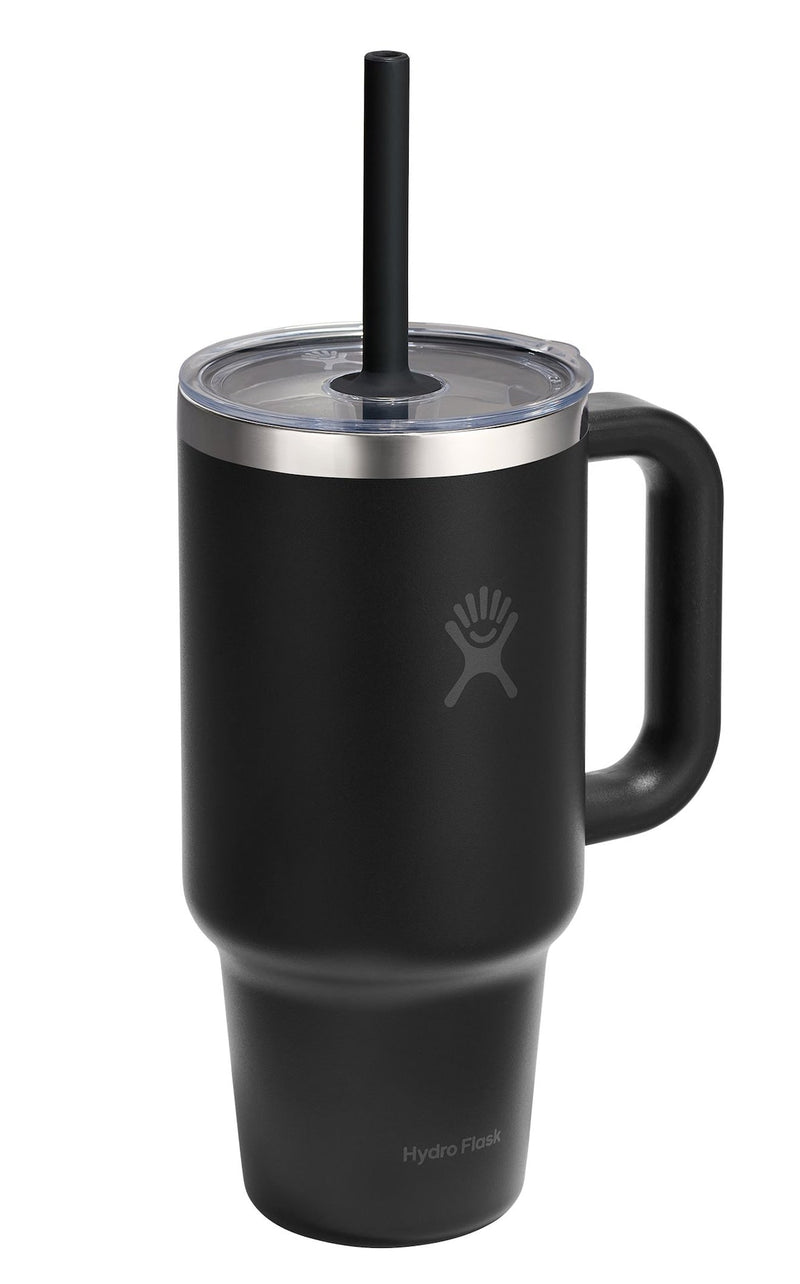 Stainless Steel Insulated Travel Tumbler Cup with Clear Straw Lid & Handle, Various Colours, 32-oz Z9060