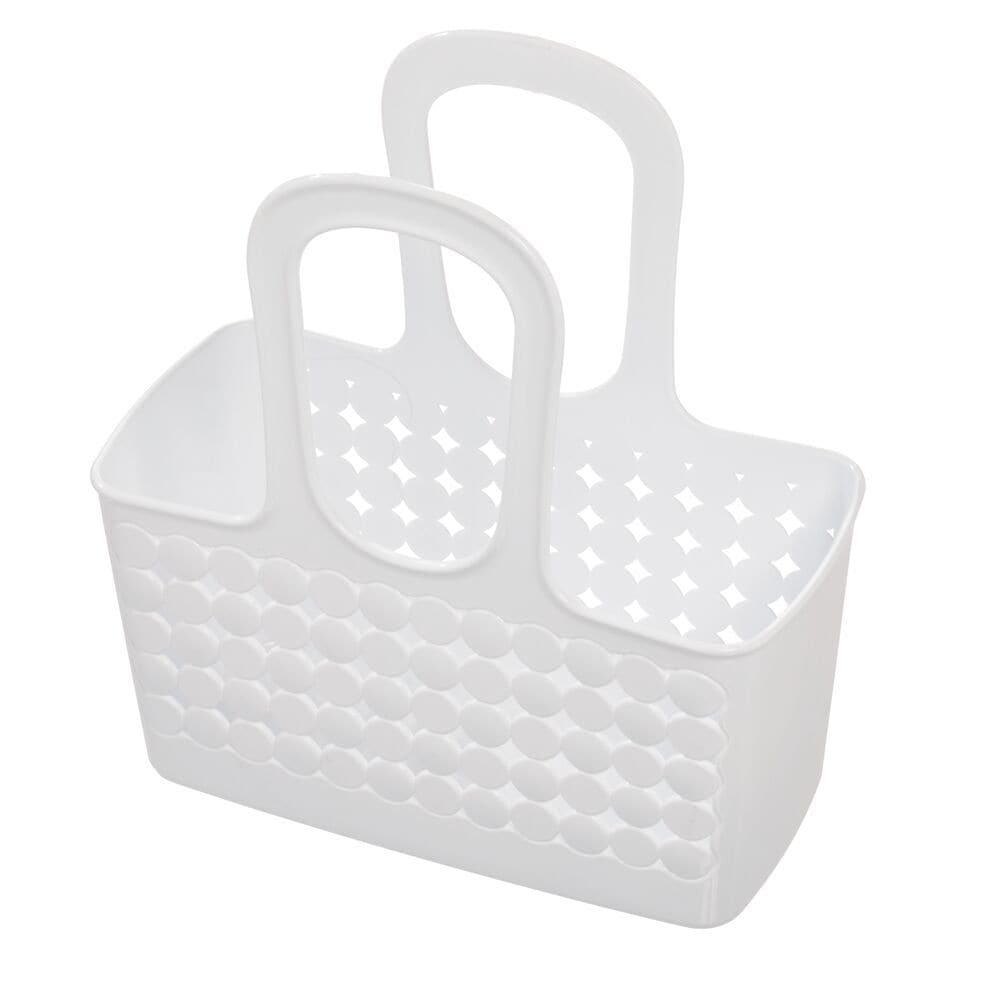 Orbz Small Tote Portable Shower Caddy with Handle, White