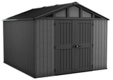 Apex Resin 2-Door Outdoor Storage Shed with Full Length Skylight, Grey, 10-ft x 11.5-ft