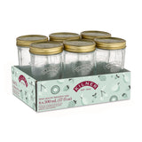 Wide Mouth Glass Mason Jars with Sealing Lids, 500-mL, 6-pk