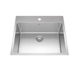 Brookmore Drop In Single Bowl 1-Hole Kitchen Sink, 25-in x 22-in x 9-in, Stainless Steel