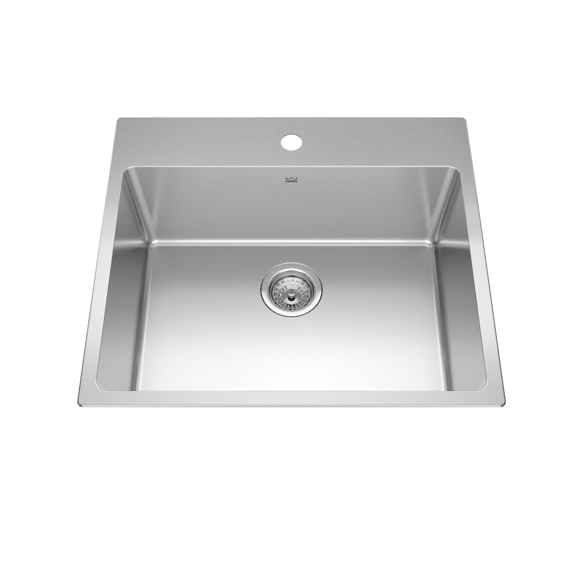Brookmore Drop In Single Bowl 1-Hole Kitchen Sink, 25-in x 22-in x 9-in, Stainless Steel
