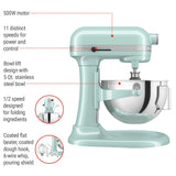 5.5 Quart Bowl-Lift Stand Mixer, 11 Speed Professional Mixer, Ice Blue