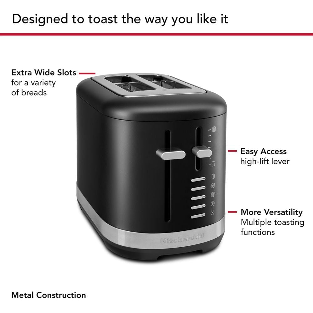 Toaster with Extra-Wide Slots, Matte Black