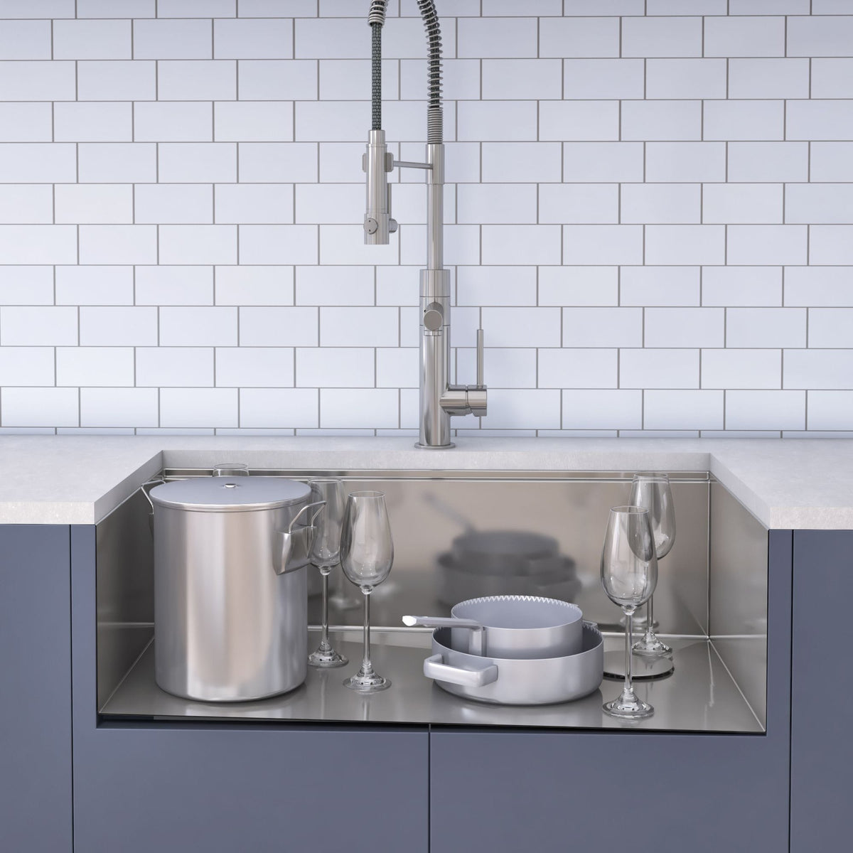 Kore Undermount Stainless Steel Single Bowl Kitchen Sink with Add-Ons, 27x19x11-in