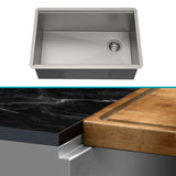 Kore Undermount Stainless Steel Single Bowl Kitchen Sink with Add-Ons, 27x19x11-in