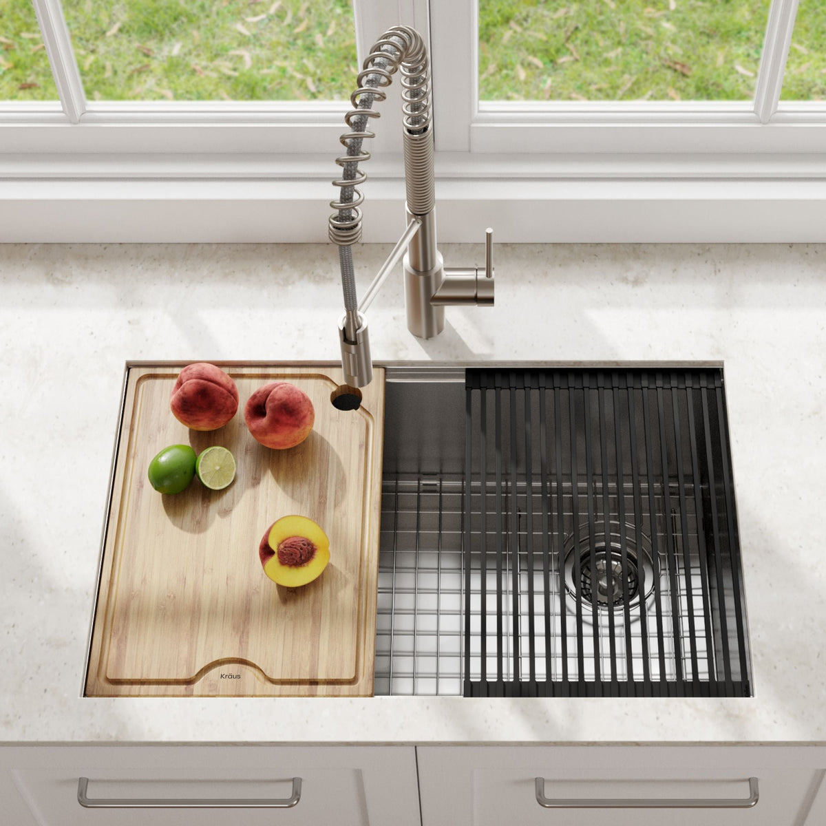 Kore Undermount Stainless Steel Single Bowl Kitchen Sink with Add-Ons, 27x19x11-in