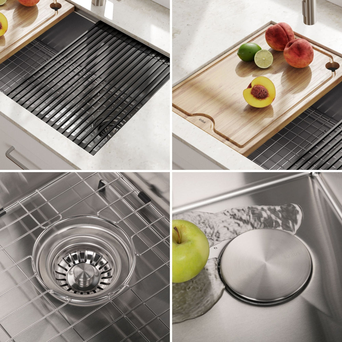 Kore Undermount Stainless Steel Single Bowl Kitchen Sink with Add-Ons, 27x19x11-in
