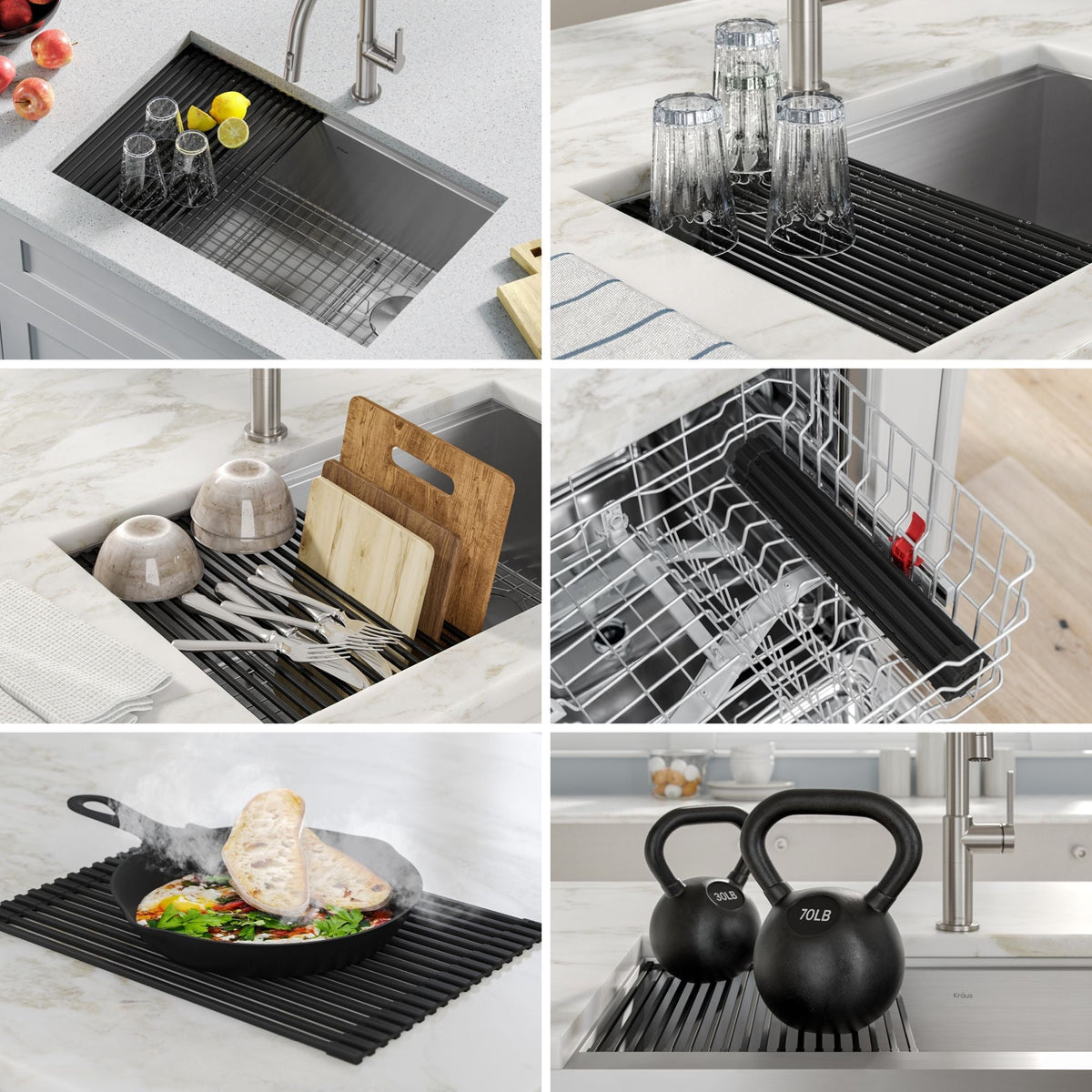 Kore Undermount Stainless Steel Single Bowl Kitchen Sink with Add-Ons, 27x19x11-in
