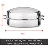 18/10 Stainless Steel Roaster with Removable Rack, 43 x 33cm