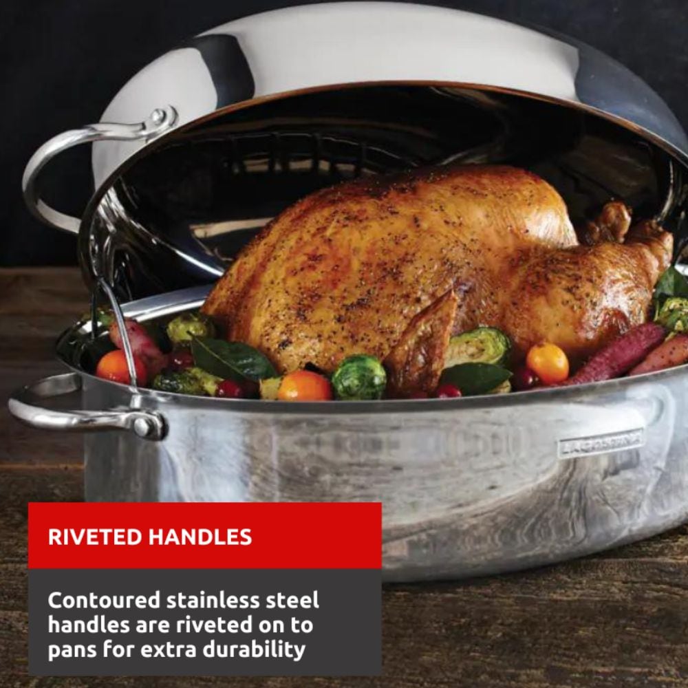 18/10 Stainless Steel Roaster with Removable Rack, 43 x 33cm