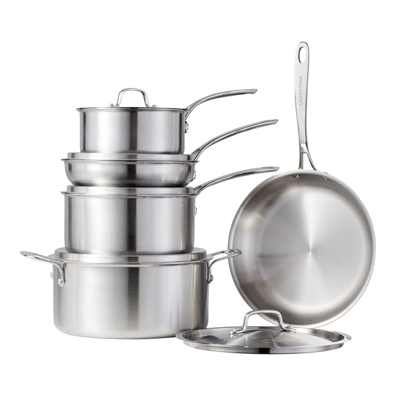 3-Ply Commercial Clad Cookware Set, 10-pc H8278