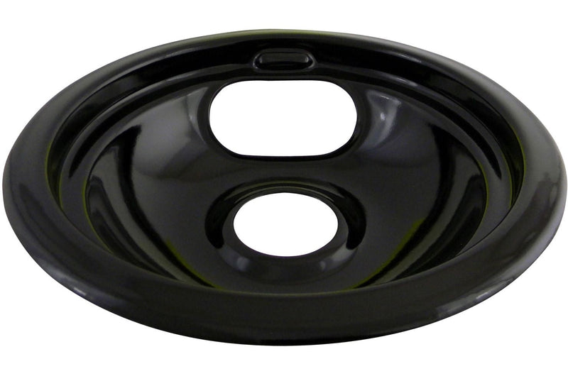 62243 Porcelain Stove Drip Pan with Trim Ring, Dishwasher Safe, Black, 6-in B3575