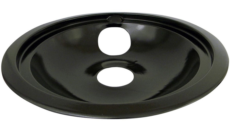 62248 GE Porcelain Stove Shallow-Draw Drip Pan with Trim Ring, Black, 8-in D9449