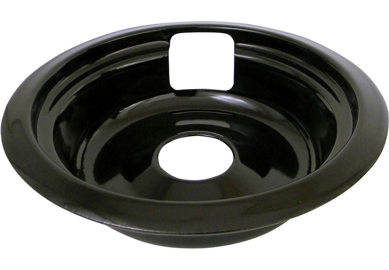 62489 Universal Porcelain Stove Deep-Draw Drip Pan with Trim Ring, Black, 6-in V659