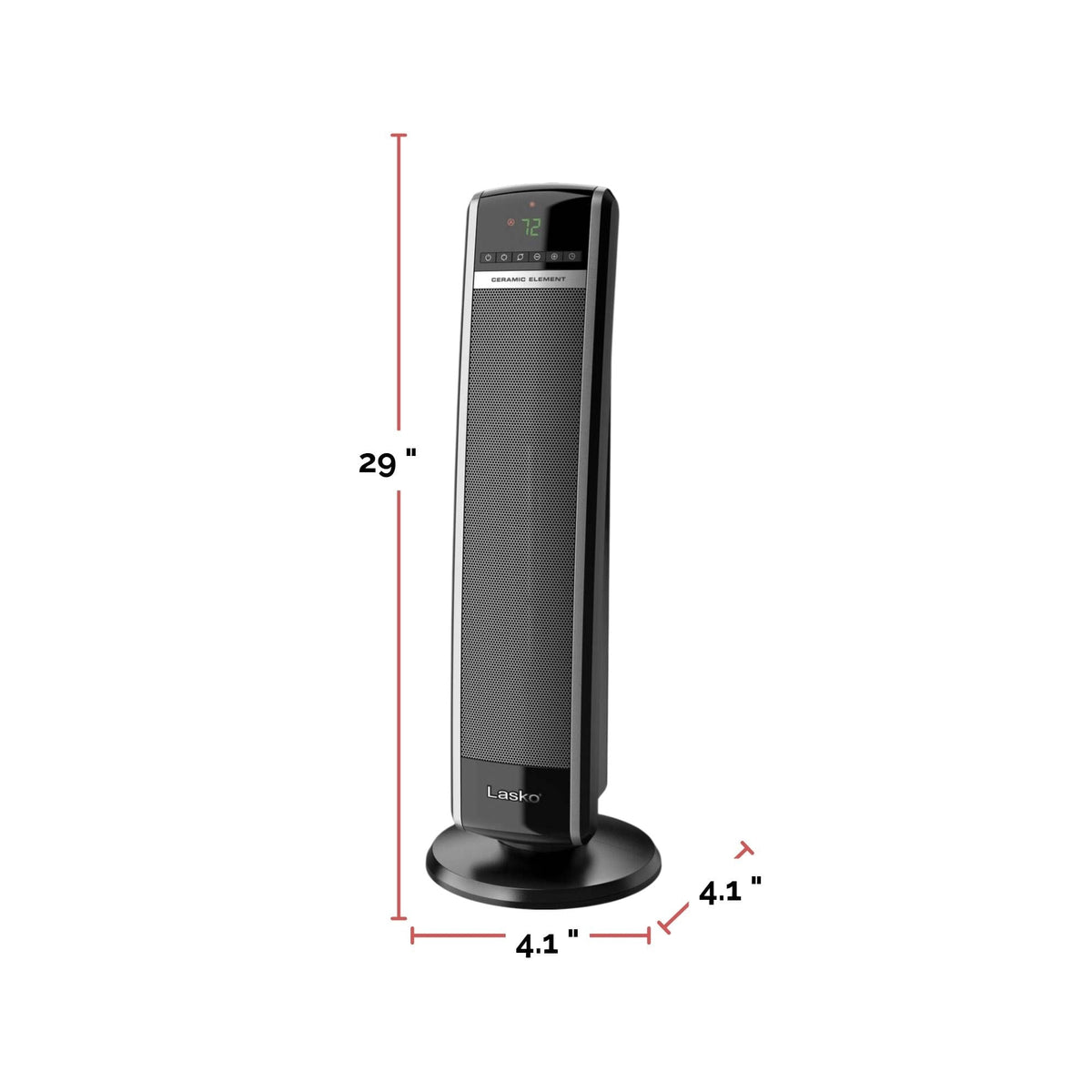 1500W Digital Tower Ceramic Space Heater withRemote Control, 1500W, Black, 30-in