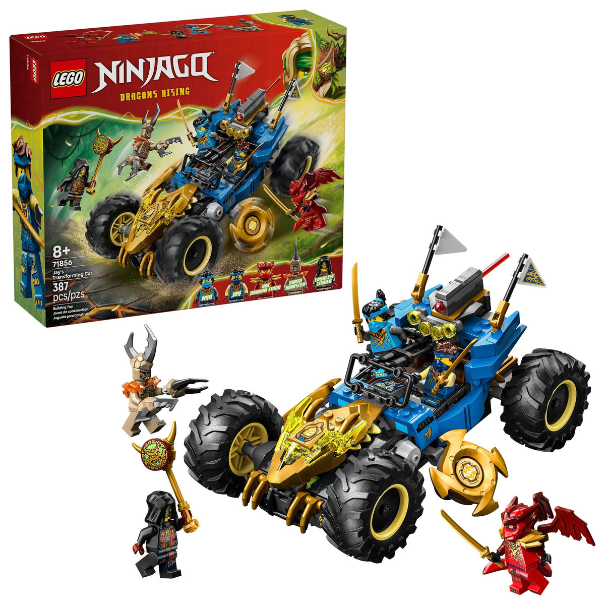 Jay’s Transforming Car Toy Building Set - 71856, 387-pcs, Ages 8+