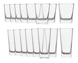Bristol 16pc Glassware Set, Dishwasher Safe, 8pc x 12.2-oz and 8pc x 14.4-oz