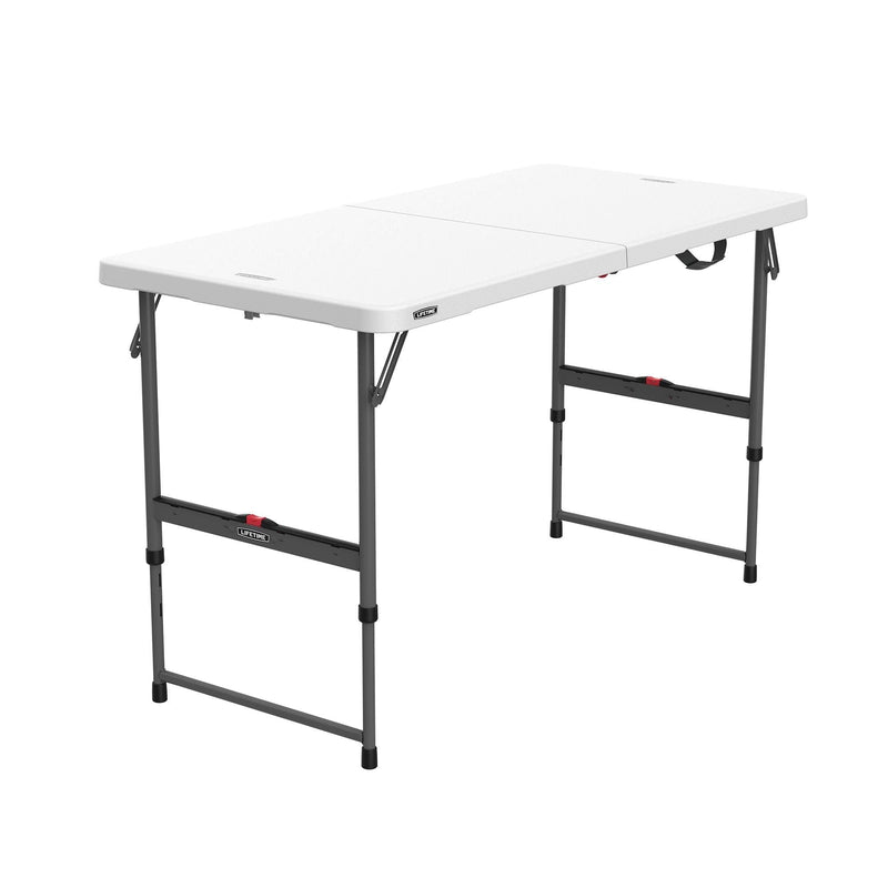 Adjustable Height Folding Table, Indoor/Outdoor, 4-ft D5694