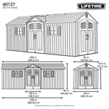 Lifetime Outdoor Storage Shed with Dual Side Entry, 20 x 8-ft
