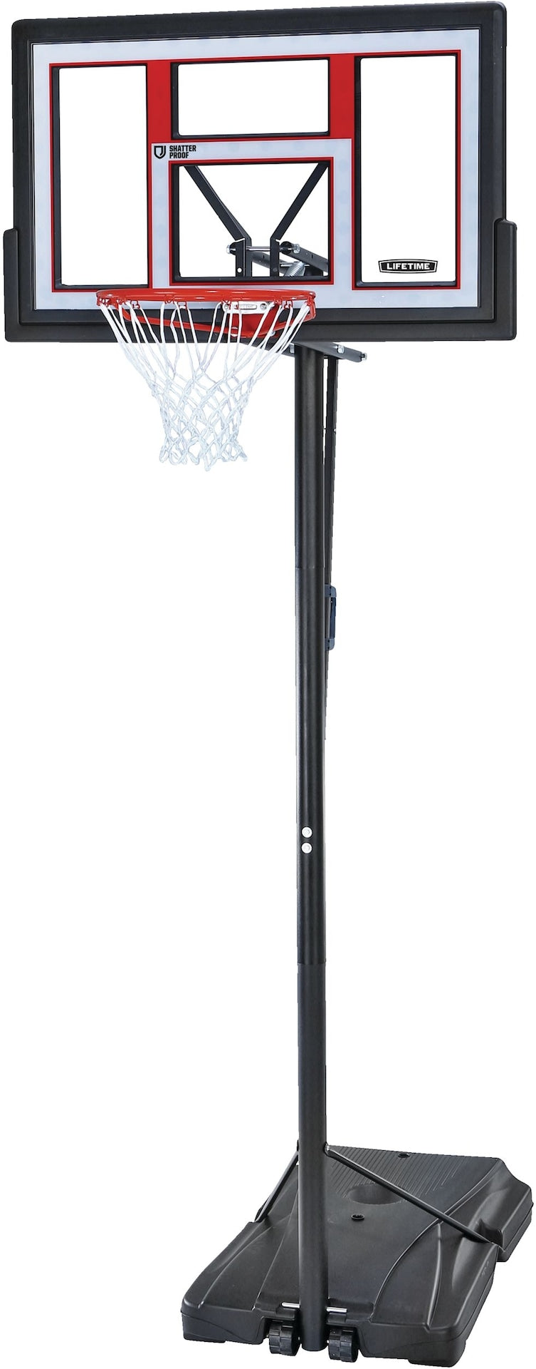 Lifetime Portable Adjustable Basketball Backboard, Hoop & Net System, 50-in