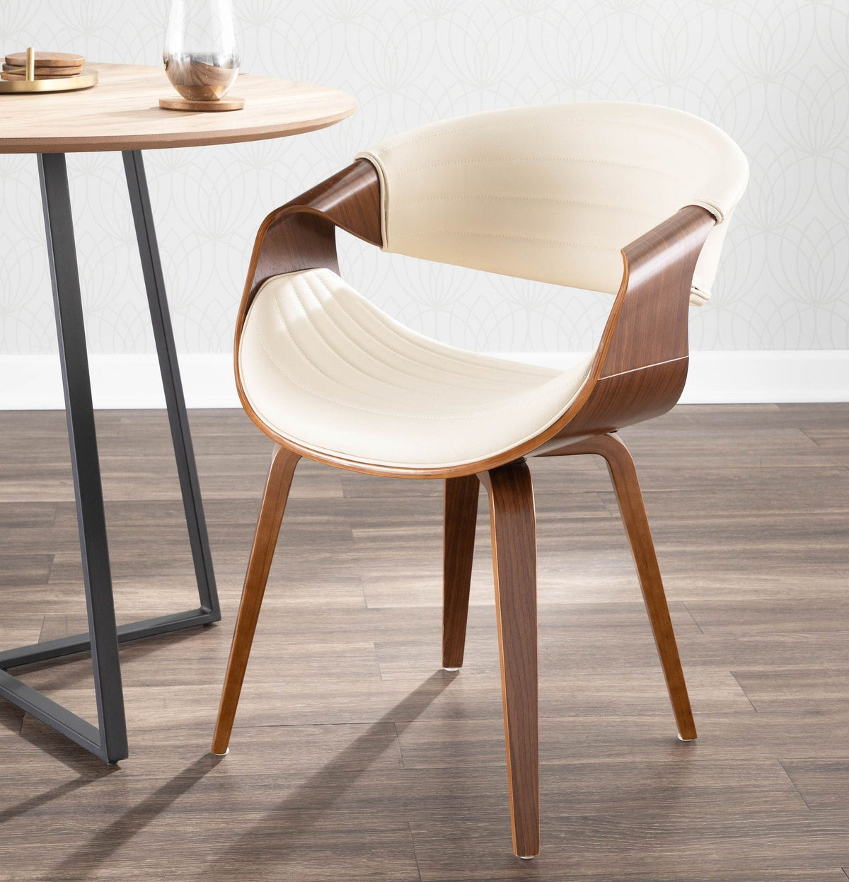 Symphony Faux Leather Dining/ Accent Chair, Cream