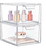 Clear Stackable Storage Drawer Set, 2-pc