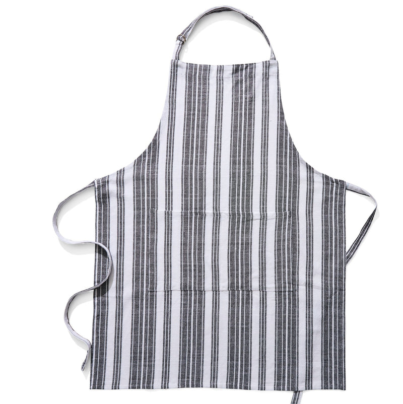 Adjustable Stripped Apron for Cooking, Black & White, One Size Z9010