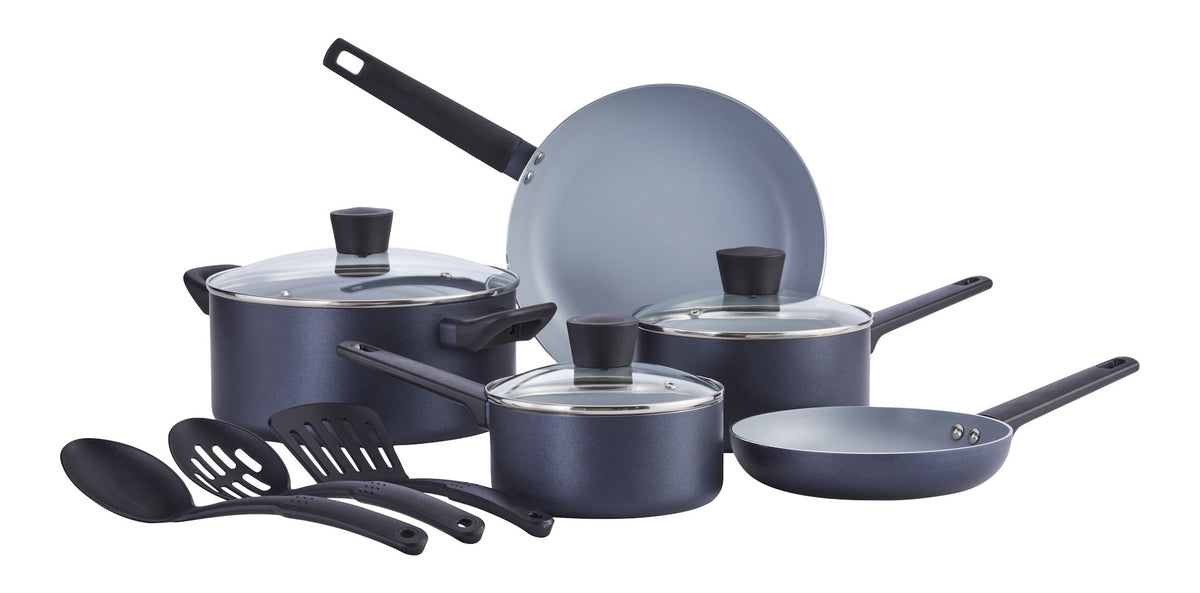 Blue/Grey Non-Stick Cookware Set, 11-pc