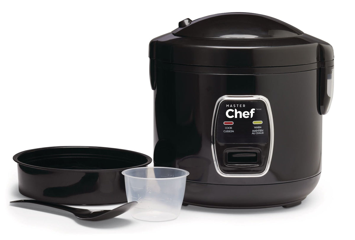 Deluxe Non-Stick Rice Cooker & Steamer, Black, 10 Cups