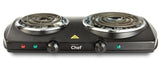 Double Burner Hot Plate, Black, 1500W