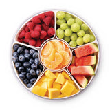 Round Airtight Snackle Box, 6 Compartments, White